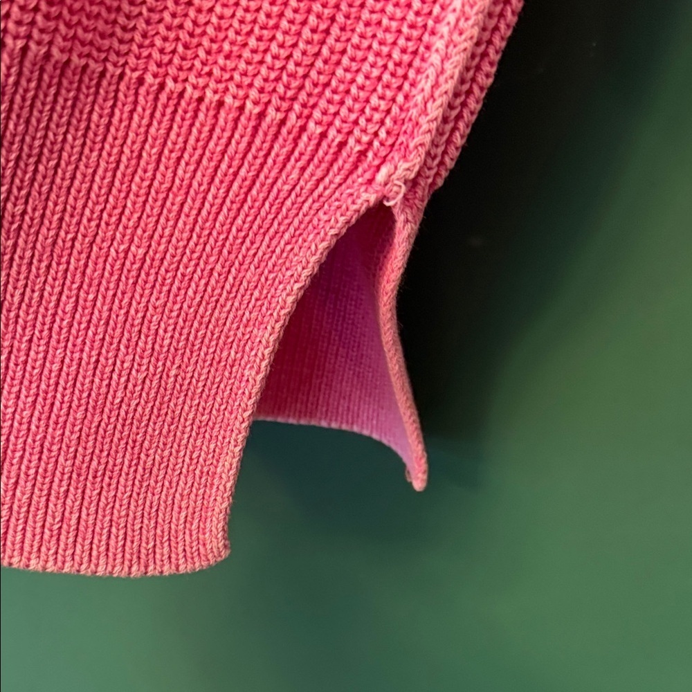 Aerie Bright Pink Womens S Drop-Sleeve Cotton Crew Neck Sweater Lounge - Picture 7 of 9